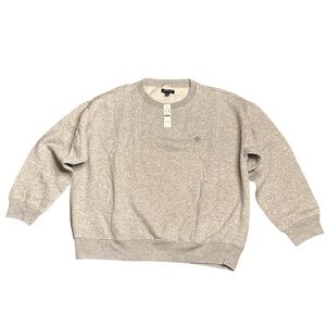 J Crew women’s Heritage fleece oversized crewneck sweatshirt gray Size L NWT